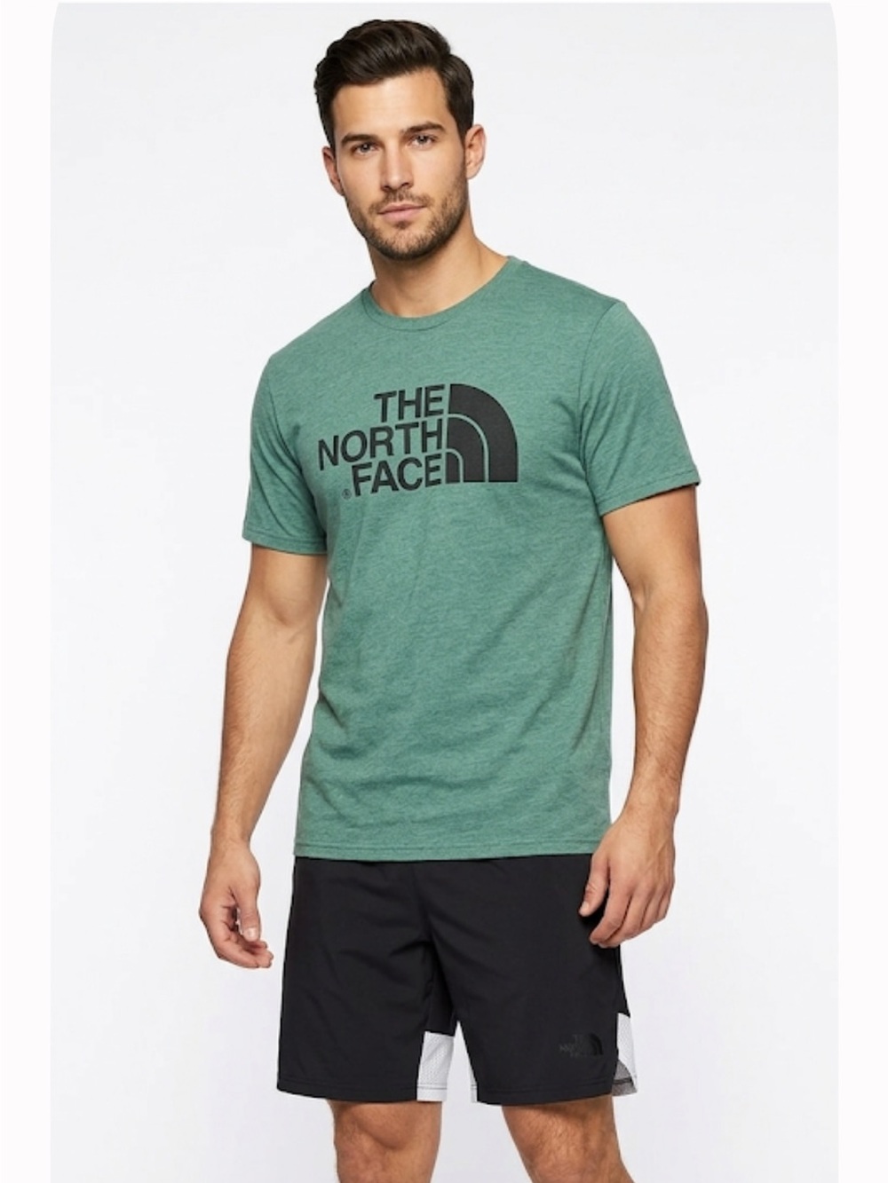The North Face Men's Heritage Green Short Sleeve Logo Tee Shirt Large
